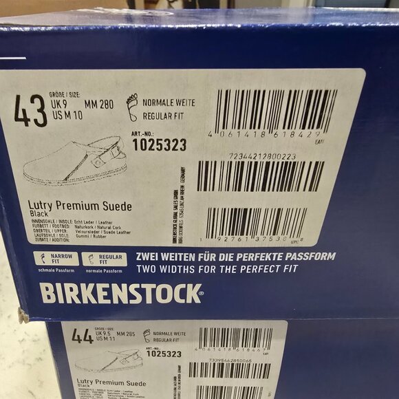 Birkenstock Lutry Premium Suede Suede Leather - Black MENS 10 US EU 43 CLOG NEW - Picture 10 of 10